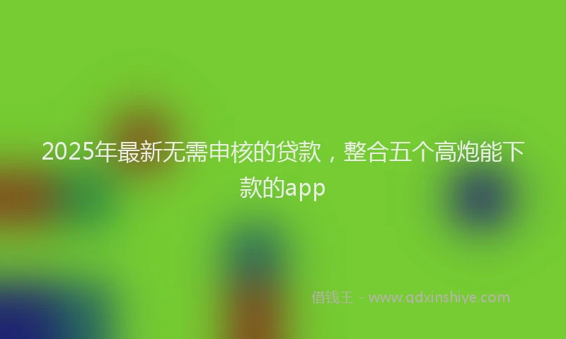 2025年最新无需申核的贷款,整合五个高炮能下款的app