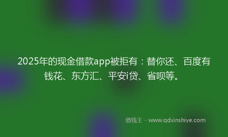 2025年的现金借款app被拒有：替你还、百度有钱花、东方汇、平安i贷、省呗等。