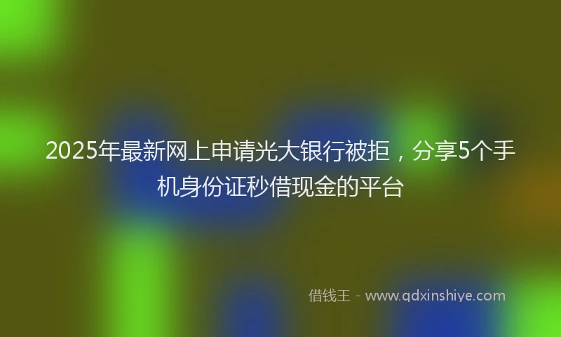 2025年最新网上申请光大银行被拒，分享5个手机身份证秒借现金的平台