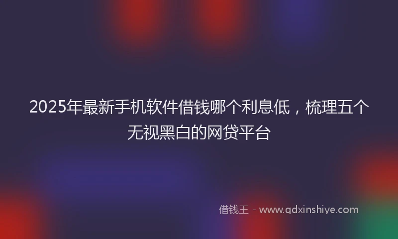 2025年最新手机软件借钱哪个利息低，梳理五个无视黑白的网贷平台