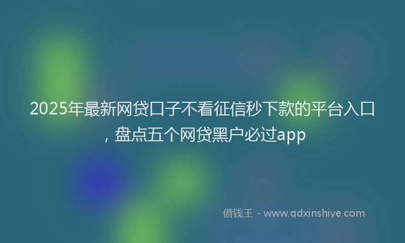 2025年最新网贷口子不看征信秒下款的平台入口，盘点五个网贷黑户必过app