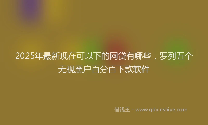 2025年最新现在可以下的网贷有哪些，罗列五个无视黑户百分百下款软件