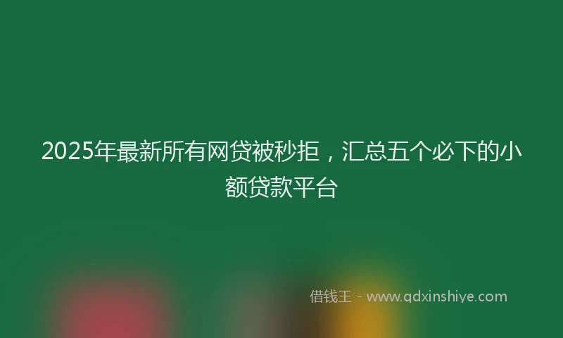 2025年最新所有网贷被秒拒，汇总五个必下的小额贷款平台