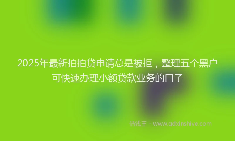 2025年最新拍拍贷申请总是被拒，整理五个黑户可快速办理小额贷款业务的口子