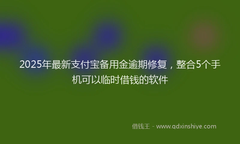 2025年最新支付宝备用金逾期修复，整合5个手机可以临时借钱的软件