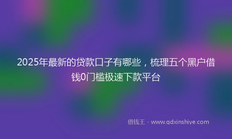2025年最新的贷款口子有哪些，梳理五个黑户借钱0门槛极速下款平台