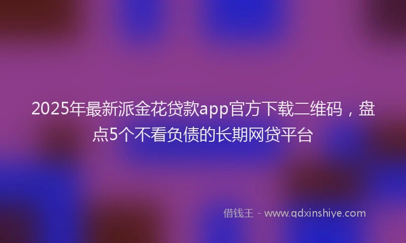 2025年最新派金花贷款app官方下载二维码，盘点5个不看负债的长期网贷平台