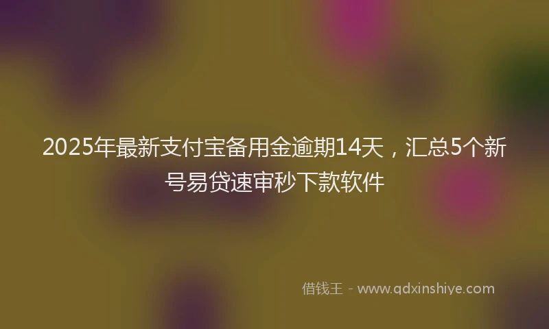 2025年最新支付宝备用金逾期14天，汇总5个新号易贷速审秒下款软件
