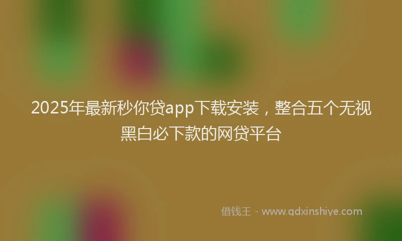 2025年最新秒你贷app下载安装，整合五个无视黑白必下款的网贷平台