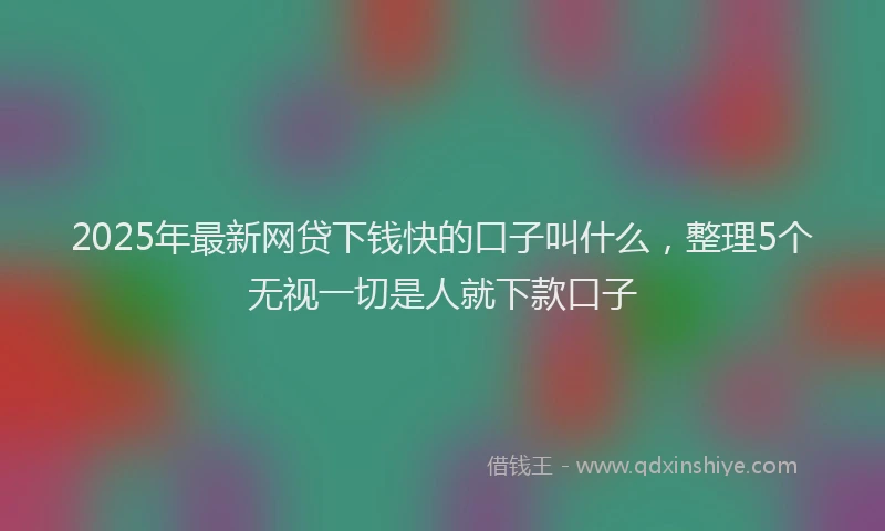 2025年最新网贷下钱快的口子叫什么，整理5个无视一切是人就下款口子
