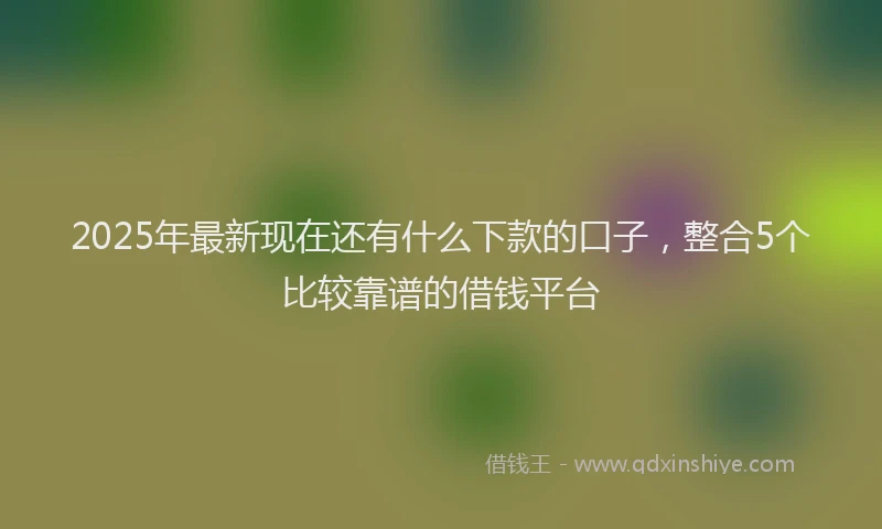 2025年最新现在还有什么下款的口子，整合5个比较靠谱的借钱平台