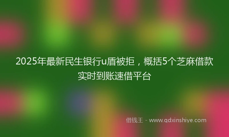 2025年最新民生银行u盾被拒，概括5个芝麻借款实时到账速借平台