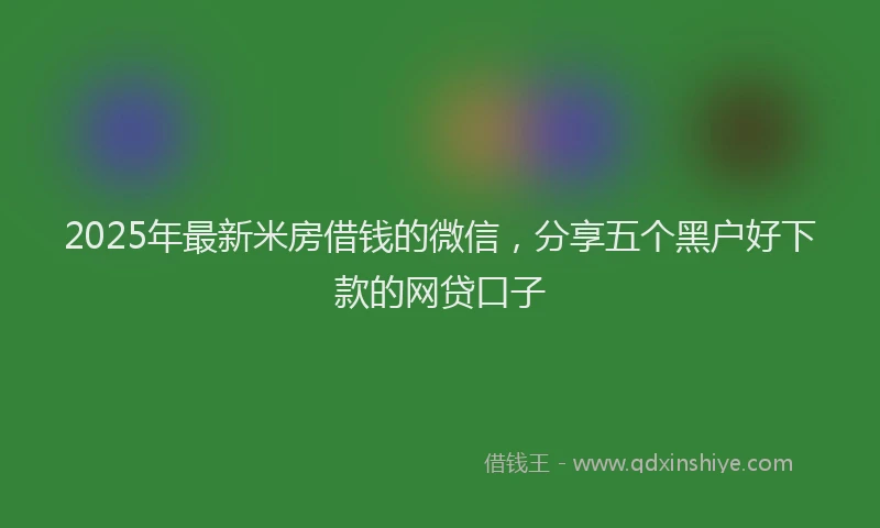 2025年最新米房借钱的微信，分享五个黑户好下款的网贷口子