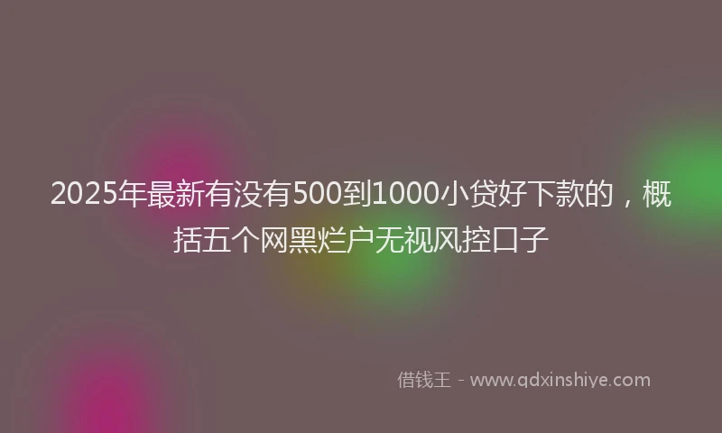 2025年最新有没有500到1000小贷好下款的，概括五个网黑烂户无视风控口子