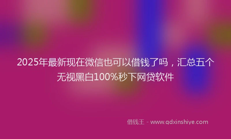 2025年最新现在微信也可以借钱了吗，汇总五个无视黑白100%秒下网贷软件