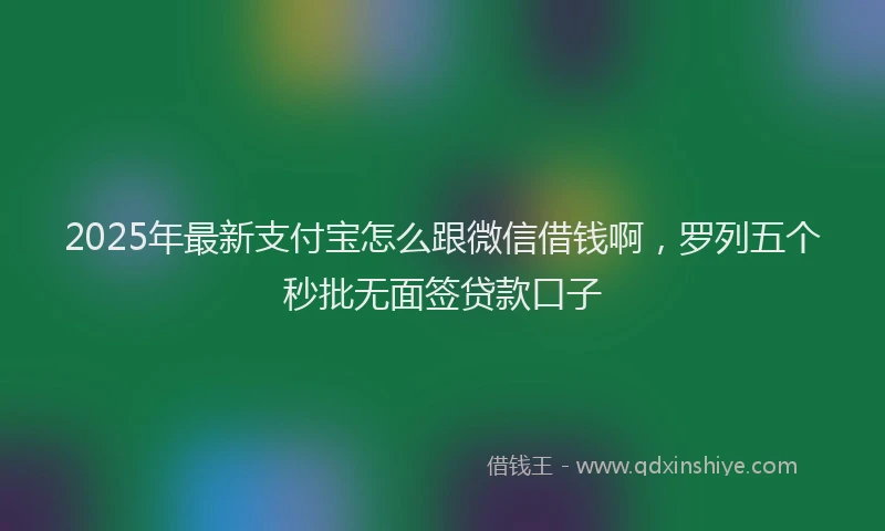 2025年最新支付宝怎么跟微信借钱啊，罗列五个秒批无面签贷款口子