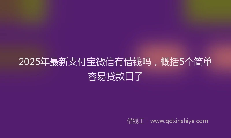 2025年最新支付宝微信有借钱吗，概括5个简单容易贷款口子
