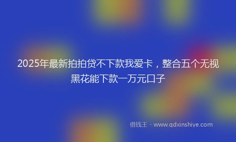 2025年最新拍拍贷不下款我爱卡，整合五个无视黑花能下款一万元口子