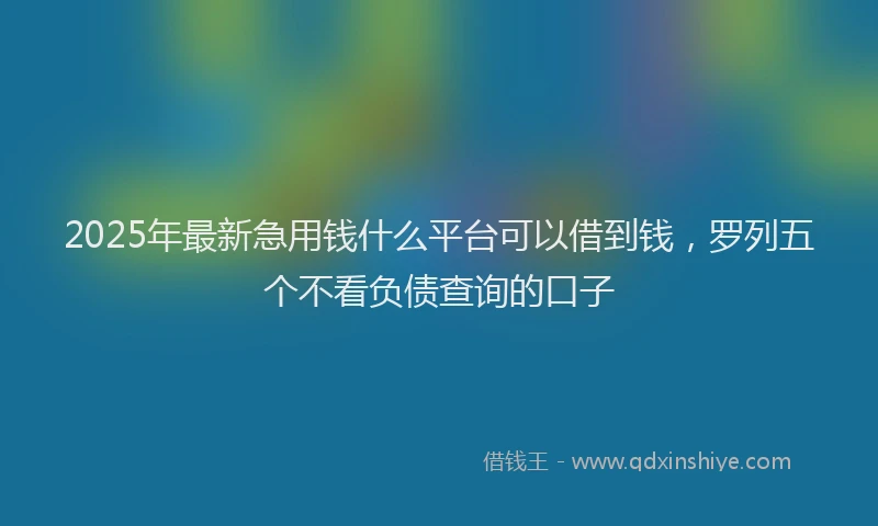 2025年最新急用钱什么平台可以借到钱，罗列五个不看负债查询的口子