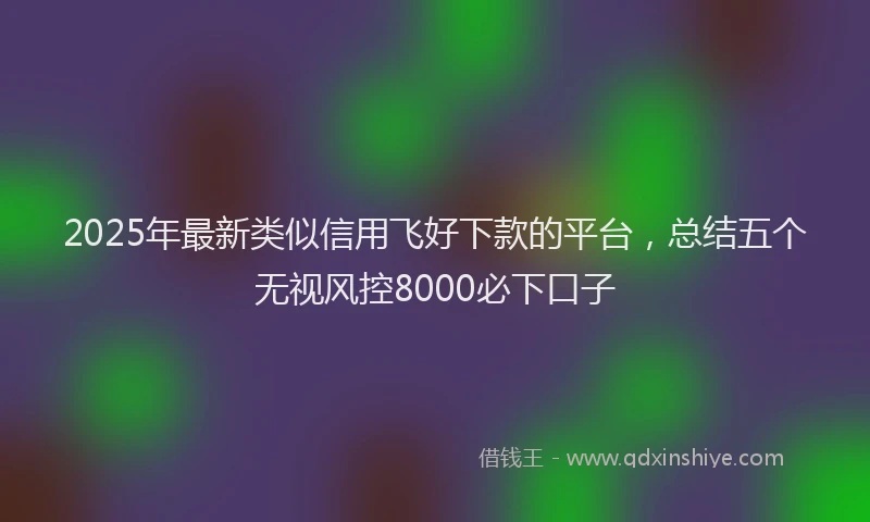 2025年最新类似信用飞好下款的平台，总结五个无视风控8000必下口子
