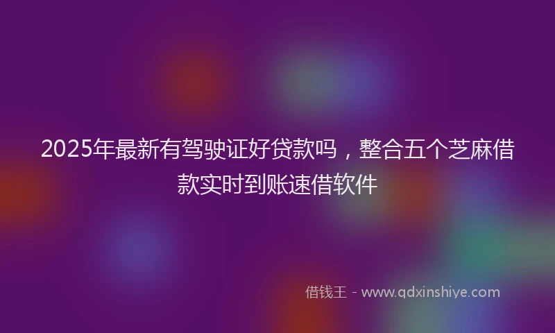 2025年最新有驾驶证好贷款吗，整合五个芝麻借款实时到账速借软件
