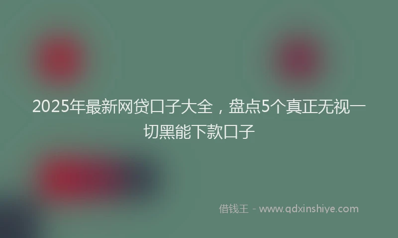 2025年最新网贷口子大全，盘点5个真正无视一切黑能下款口子