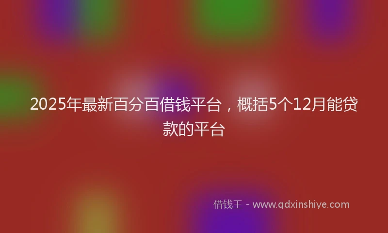 2025年最新百分百借钱平台，概括5个12月能贷款的平台