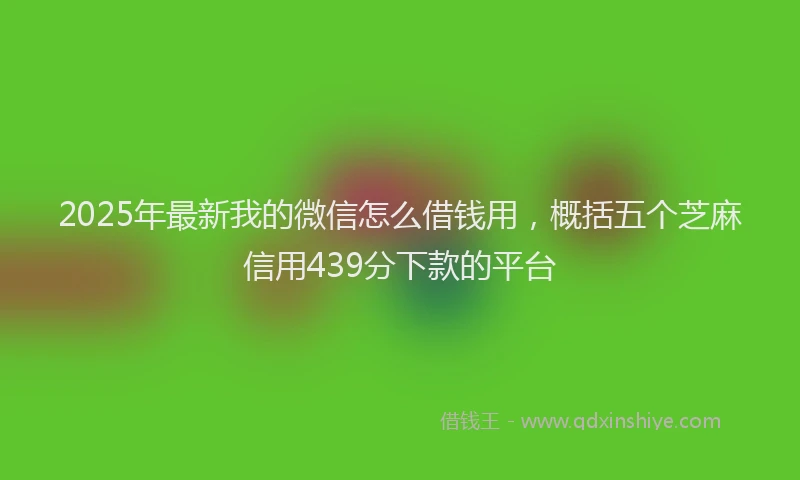 2025年最新我的微信怎么借钱用，概括五个芝麻信用439分下款的平台
