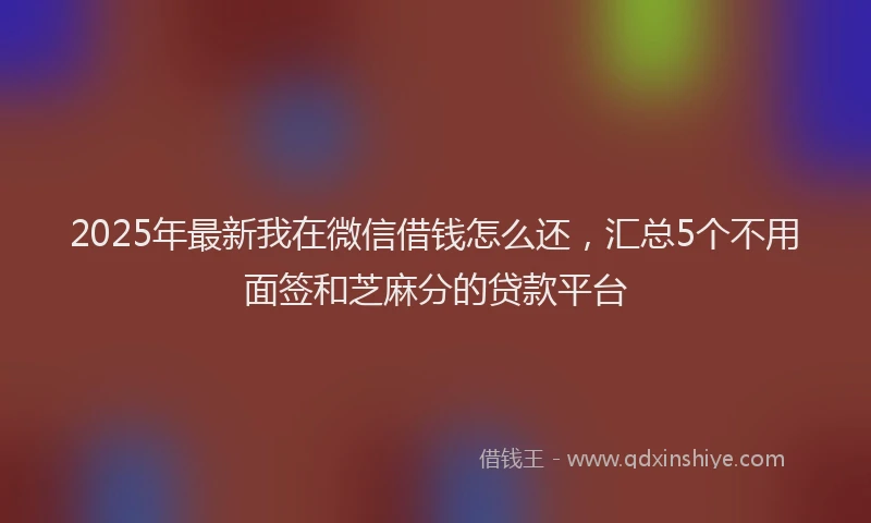 2025年最新我在微信借钱怎么还，汇总5个不用面签和芝麻分的贷款平台