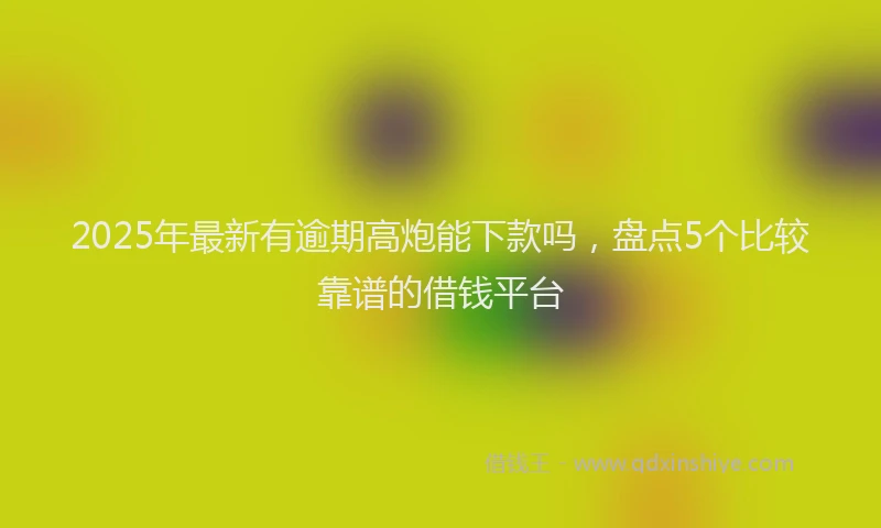 2025年最新有逾期高炮能下款吗，盘点5个比较靠谱的借钱平台