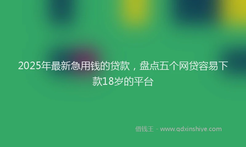 2025年最新急用钱的贷款，盘点五个网贷容易下款18岁的平台