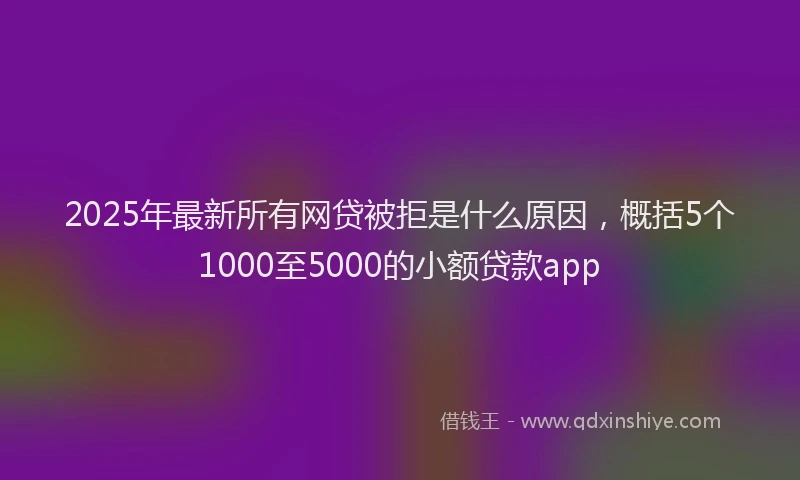 2025年最新所有网贷被拒是什么原因，概括5个1000至5000的小额贷款app