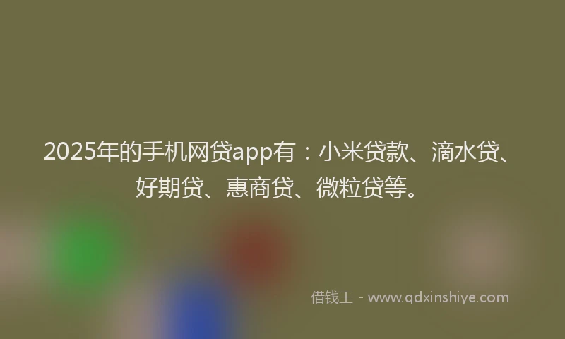 2025年的手机网贷app有：小米贷款、滴水贷、好期贷、惠商贷、微粒贷等。