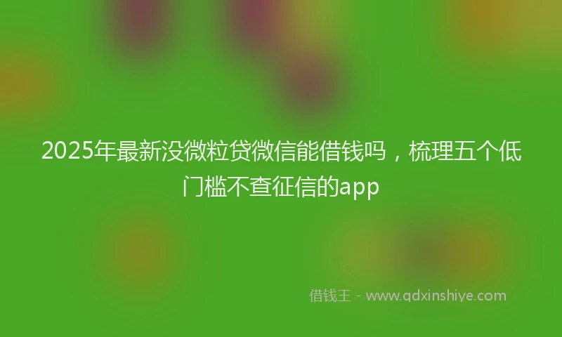 2025年最新没微粒贷微信能借钱吗，梳理五个低门槛不查征信的app