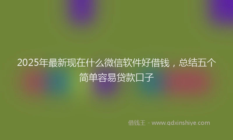 2025年最新现在什么微信软件好借钱，总结五个简单容易贷款口子