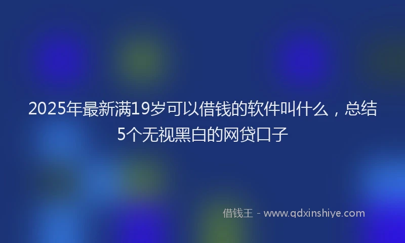2025年最新满19岁可以借钱的软件叫什么，总结5个无视黑白的网贷口子