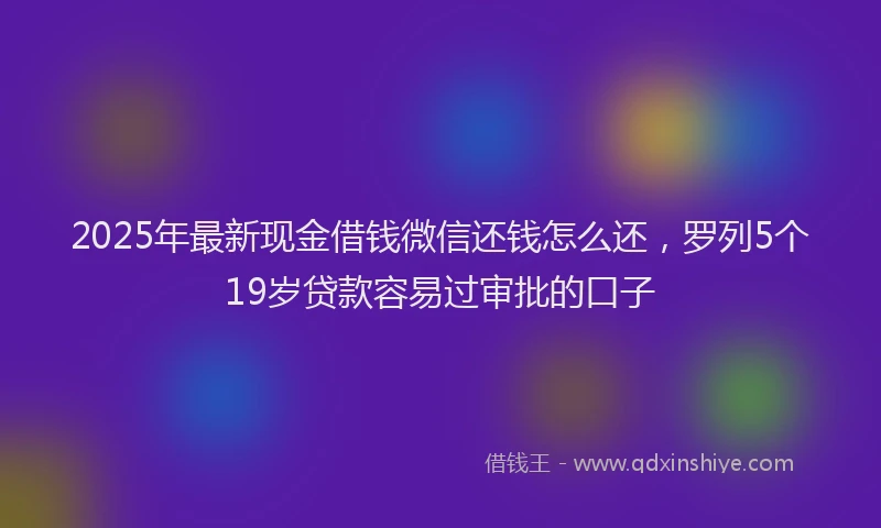 2025年最新现金借钱微信还钱怎么还，罗列5个19岁贷款容易过审批的口子