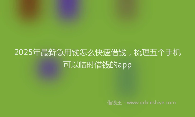 2025年最新急用钱怎么快速借钱，梳理五个手机可以临时借钱的app