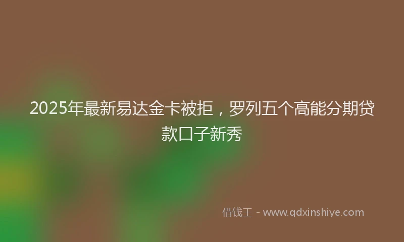 2025年最新易达金卡被拒,罗列五个高能分期贷款口子新秀