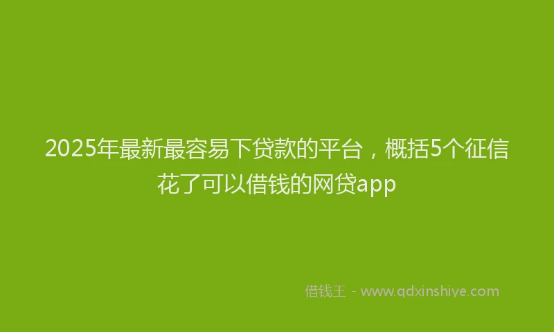 2025年最新最容易下贷款的平台，概括5个征信花了可以借钱的网贷app