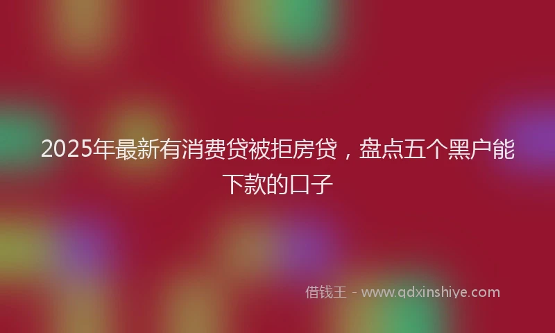 2025年最新有消费贷被拒房贷，盘点五个黑户能下款的口子