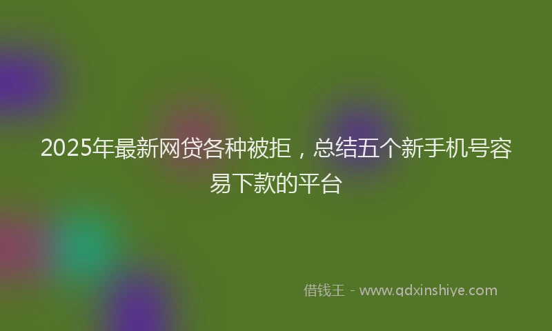 2025年最新网贷各种被拒，总结五个新手机号容易下款的平台