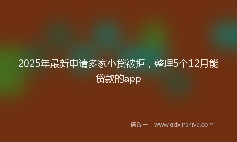 2025年最新申请多家小贷被拒，整理5个12月能贷款的app