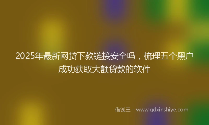 2025年最新网贷下款链接安全吗，梳理五个黑户成功获取大额贷款的软件