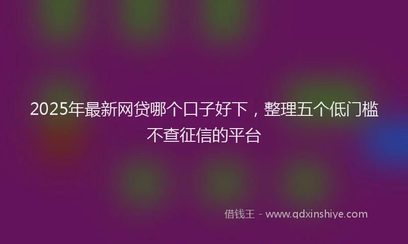 2025年最新网贷哪个口子好下，整理五个低门槛不查征信的平台