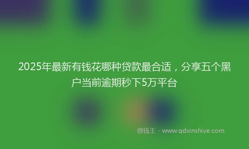 2025年最新有钱花哪种贷款最合适，分享五个黑户当前逾期秒下5万平台
