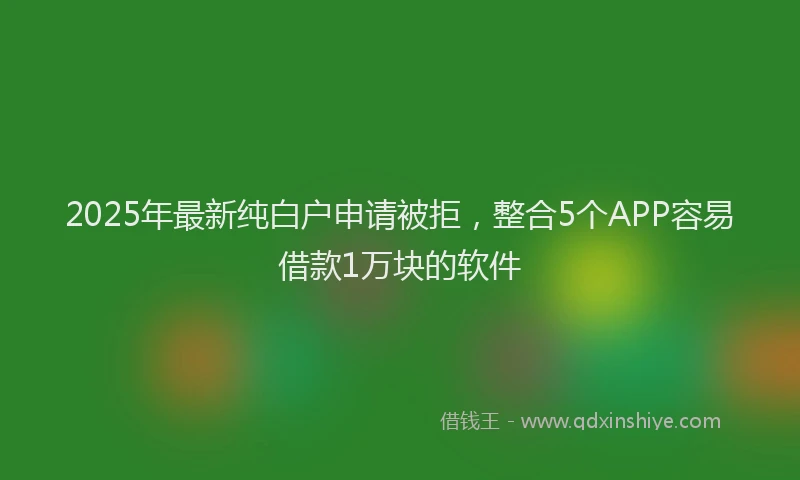 2025年最新纯白户申请被拒，整合5个APP容易借款1万块的软件