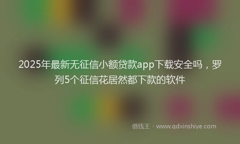 2025年最新无征信小额贷款app下载安全吗，罗列5个征信花居然都下款的软件