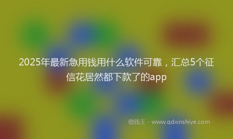 2025年最新急用钱用什么软件可靠，汇总5个征信花居然都下款了的app