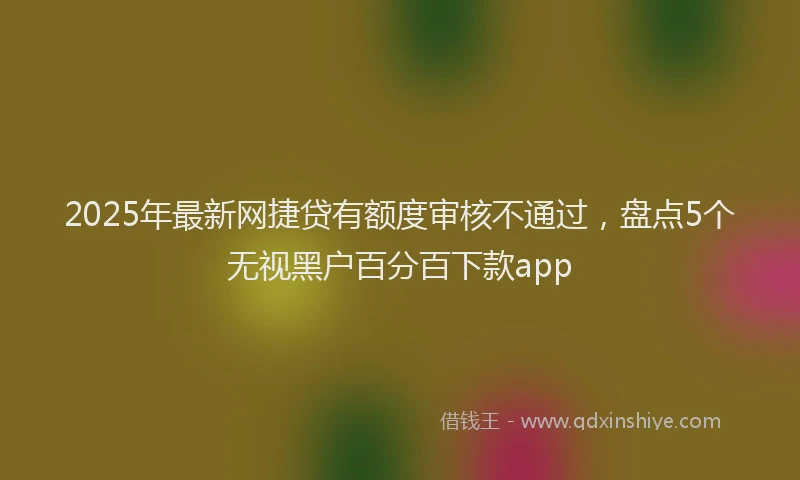 2025年最新网捷贷有额度审核不通过，盘点5个无视黑户百分百下款app